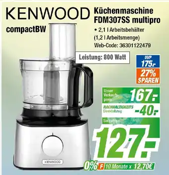 Expert Klein KENWOOD Küchenmaschine FDM307SS multipro Angebot