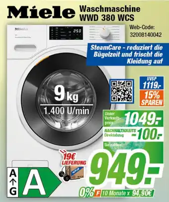 Expert Klein Miele Waschmaschine WWD 380 WCS Angebot