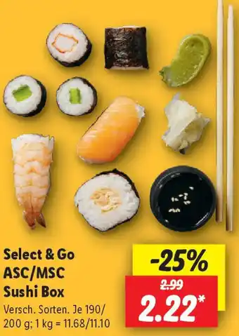 Lidl Select & Go ASC/MSC Sushi Box Angebot