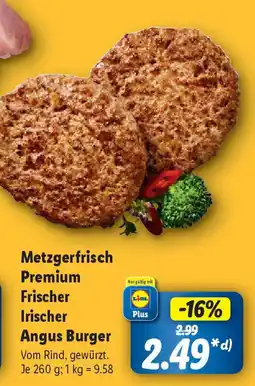 Lidl Metzgerfrisch Premium Frischer Irischer Angus Burger Angebot