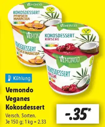 Lidl Vemondo Veganes Kokosdessert Angebot