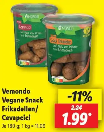 Lidl Vemondo Vegane Snack Frikadellen/ Cevapcici Angebot