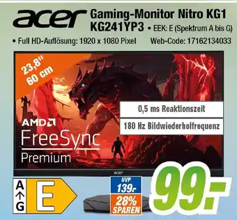 Expert Klein acer Gaming-Monitor Nitro KG1 KG241YP3 Angebot