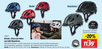 Lidl CRIVIT Kinder-/Fahrrad-Helm mit LED-Rücklicht Angebot