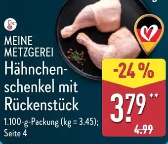 Aldi Nord MEINE METZGEREI Hähnchen- schenkel mit Rückenstück Angebot