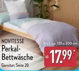 Aldi Nord NOVITESSE Perkal- Bettwäsche Angebot