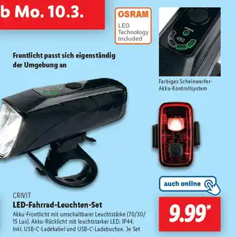 Lidl CRIVIT LED-Fahrrad-Leuchten-Set Angebot