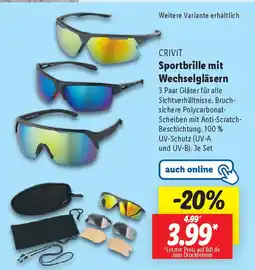 Lidl CRIVIT Sportbrille mit Wechselgläsern Angebot