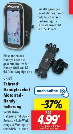 Lidl CRIVIT Fahrrad- Handytasche/ Motorrad- Handy- halterung Angebot