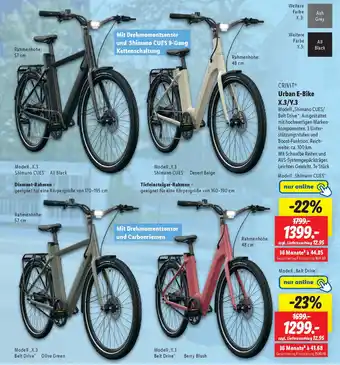 Lidl CRIVIT Urban E-Bike X.3/Y.3 Angebot