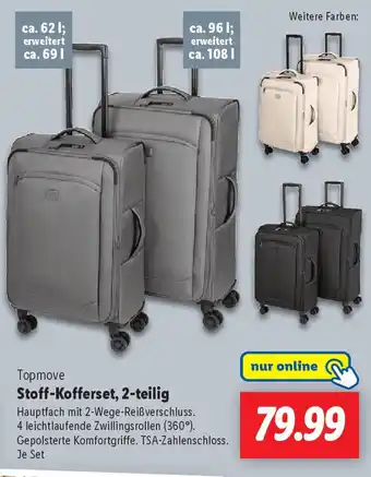 Lidl Topmove Stoff-Kofferset, 2-teilig Angebot