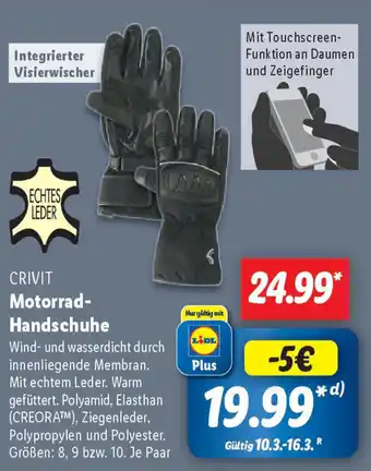 Lidl CRIVIT Motorrad- Handschuhe Angebot