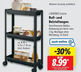 Lidl LIVARNO home Roll- und Beistellwagen Angebot