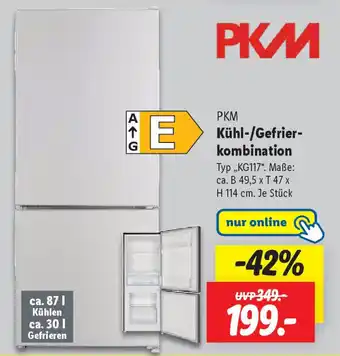 Lidl PKM Kühl-/Gefrier- kombination Angebot