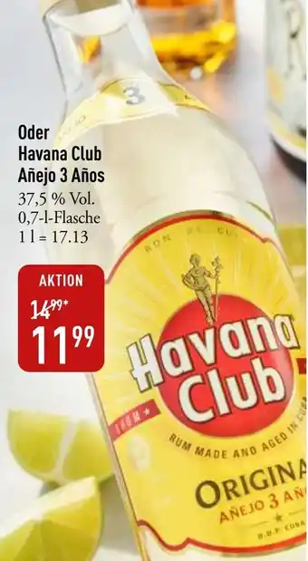 Galeria Markthalle Havana Club Añejo 3 Años 37,5 % Vol. Angebot