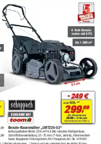 toom Baumarkt scheppach Benzin-Rasenmäher „LMT225-53" Angebot