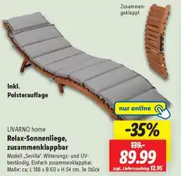 Lidl LIVARNO home Relax-Sonnenliege, zusammenklappbar Angebot