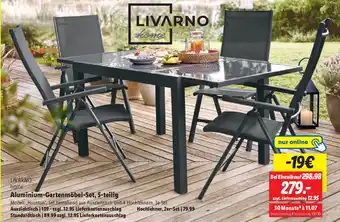 Lidl LIVARNO home Aluminium-Gartenmöbel-Set, 5-teilig Angebot