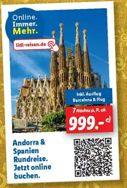 Lidl Andorra & Spanien Rundreise. Jetzt online buchen Angebot