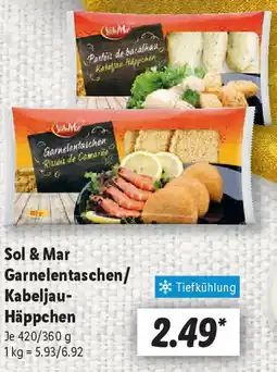 Lidl Sol & Mar Garnelentaschen/ Kabeljau- Häppchen Angebot