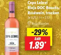 Lidl Cepa Lebrel Rioja DOC Rosado, Roséwein, trocken Angebot