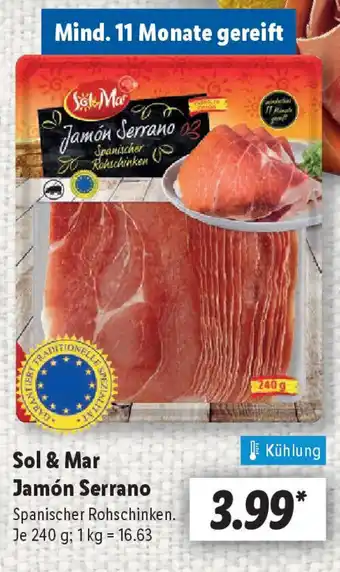 Lidl Sol & Mar Jamón Serrano Angebot