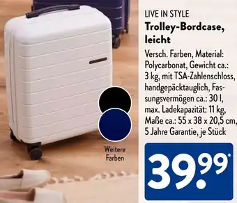 Aldi Süd LIVE IN STYLE Trolley-Bordcase, leicht Angebot