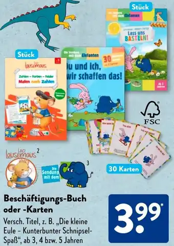 Aldi Süd Beschäftigungs-Buch oder Karten Angebot