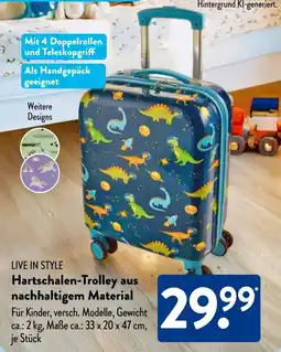 Aldi Süd LIVE IN STYLE Hartschalen-Trolley aus nachhaltigem Material Angebot