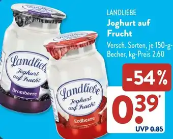 Aldi Süd LANDLIEBE Joghurt auf Frucht Angebot