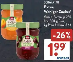 Aldi Süd SCHWARTAU Extra, Weniger Zucker Angebot