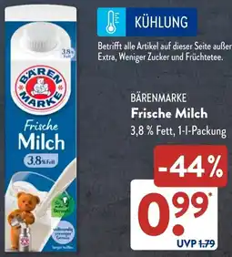 Aldi Süd BÄRENMARKE Frische Milch Angebot