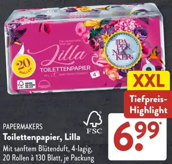 Aldi Süd PAPERMAKERS Toilettenpapier, Lilla Angebot