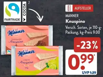 Aldi Süd MANNER Knuspino Angebot