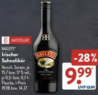 Aldi Süd BAILEYS Irischer Sahnelikör Angebot