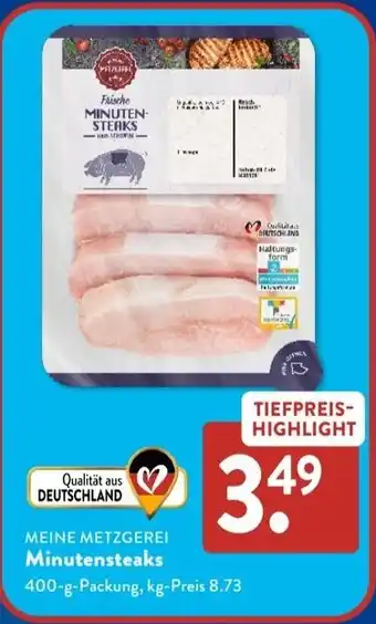 Aldi Süd MEINE METZGEREI Minutensteaks Angebot