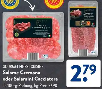 Aldi Süd GOURMET FINEST CUISINE Salame Cremona oder Salamini Cacciatora Angebot