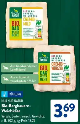 Aldi Süd NUR NUR NATUR Bio-Bergbauern Weichkäse Angebot