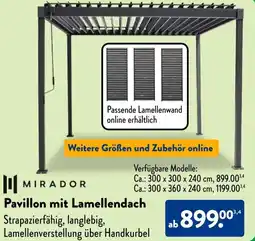 Aldi Süd MIRADOR Pavillon mit Lamellendach Angebot