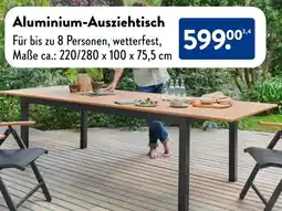 Aldi Süd Aluminium-Ausziehtisch Angebot