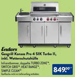 Aldi Süd Enders Gasgrill Kansas Pro 4 SIK Turbo II, inkl. Wetterschutzhülle Angebot