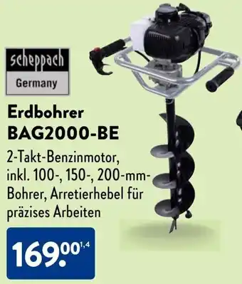 Aldi Süd Scheppach Erdbohrer BAG2000-BE Angebot