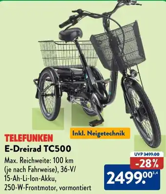 Aldi Süd TELEFUNKEN E-Dreirad TC500 Angebot