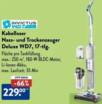 Aldi Süd INVICTUS Kabelloser Nass- und Trockensauger Deluxe WD7, 17-tlg. Angebot