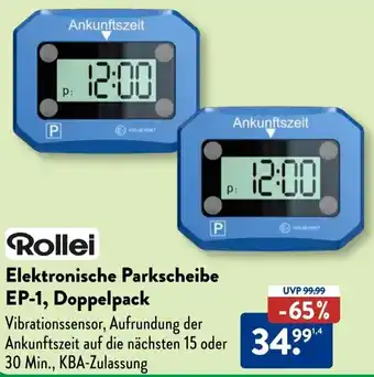 Aldi Süd Rollei Elektronische Parkscheibe EP-1, Doppelpack Angebot