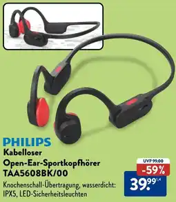 Aldi Süd PHILIPS Kabelloser Open-Ear-Sportkopfhörer TAA5608BK/00 Angebot