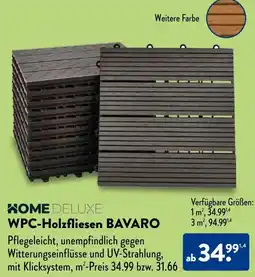 Aldi Süd HOME DELUXE WPC-Holzfliesen BAVARO Angebot