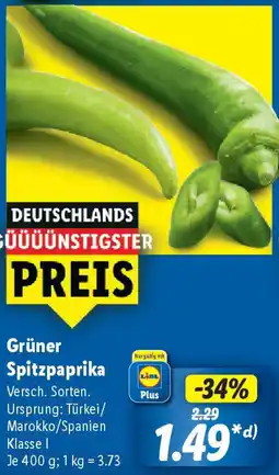 Lidl Grüner Spitzpaprika Angebot