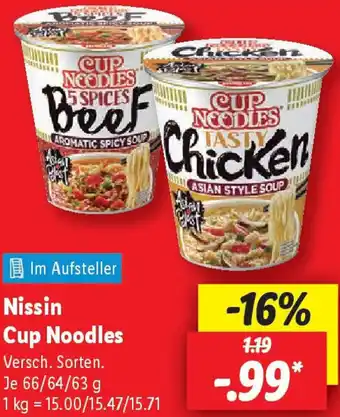 Lidl Nissin Cup Noodles Angebot