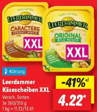 Lidl Leerdammer Käsescheiben XXL Angebot